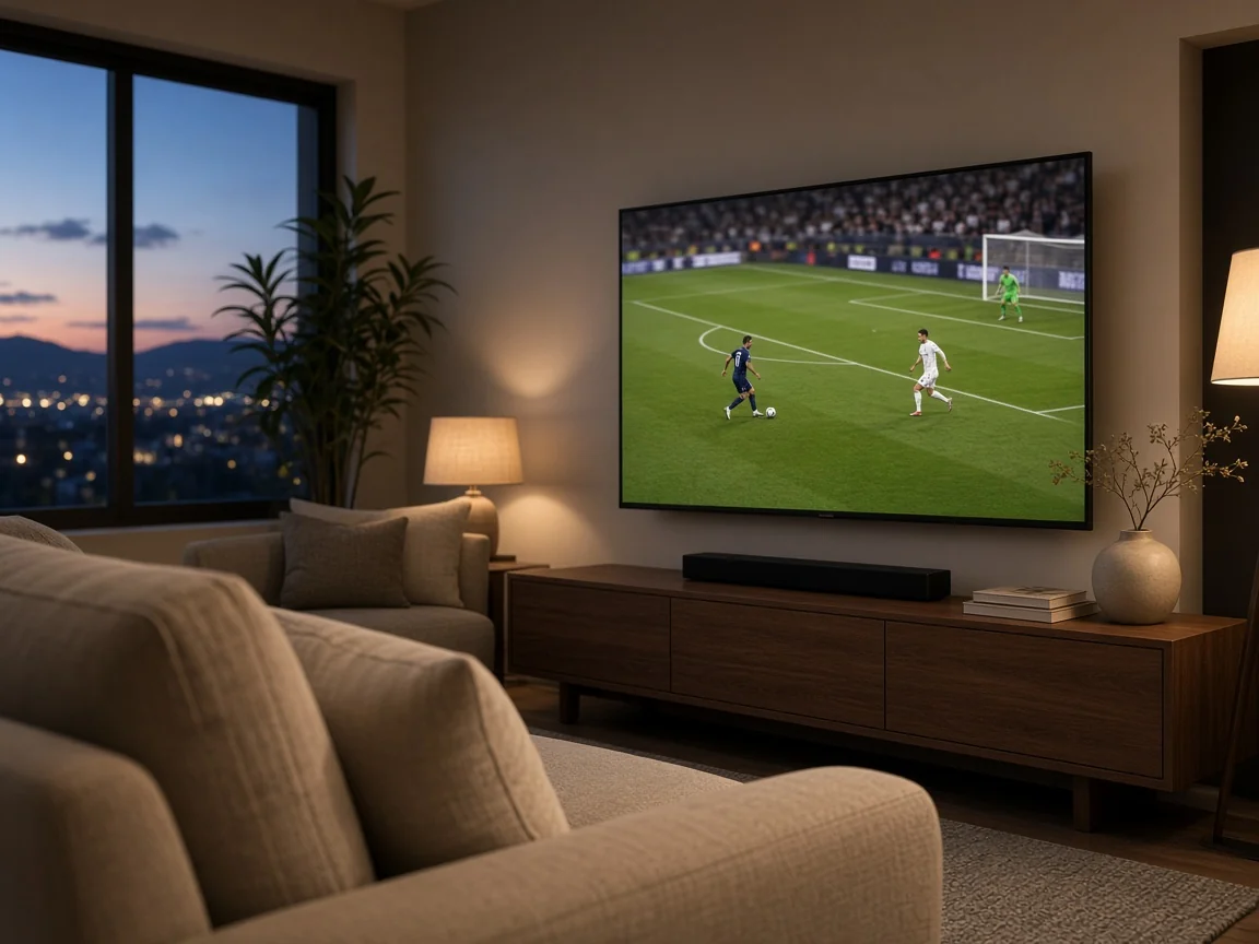 Diwaniya Cast IPTV on a living room TV